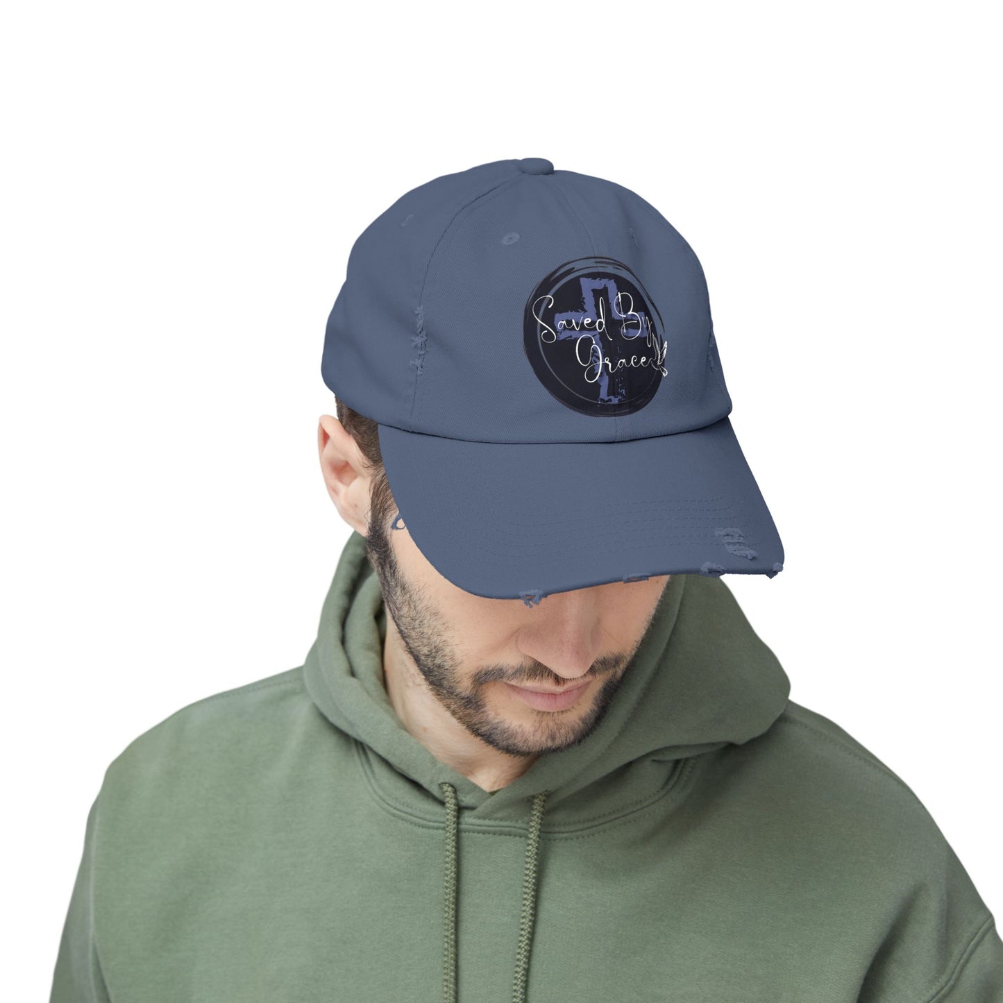 Distressed Cap - Saved by Grace Hat